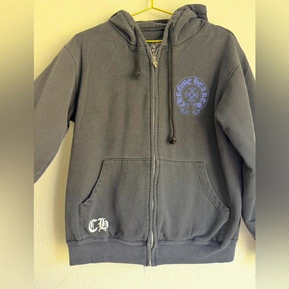 Men’s Cotton Zip Up Hoodie Celtic Cross Graphic Stone Gray Sz: M Made in USA 🇺🇸